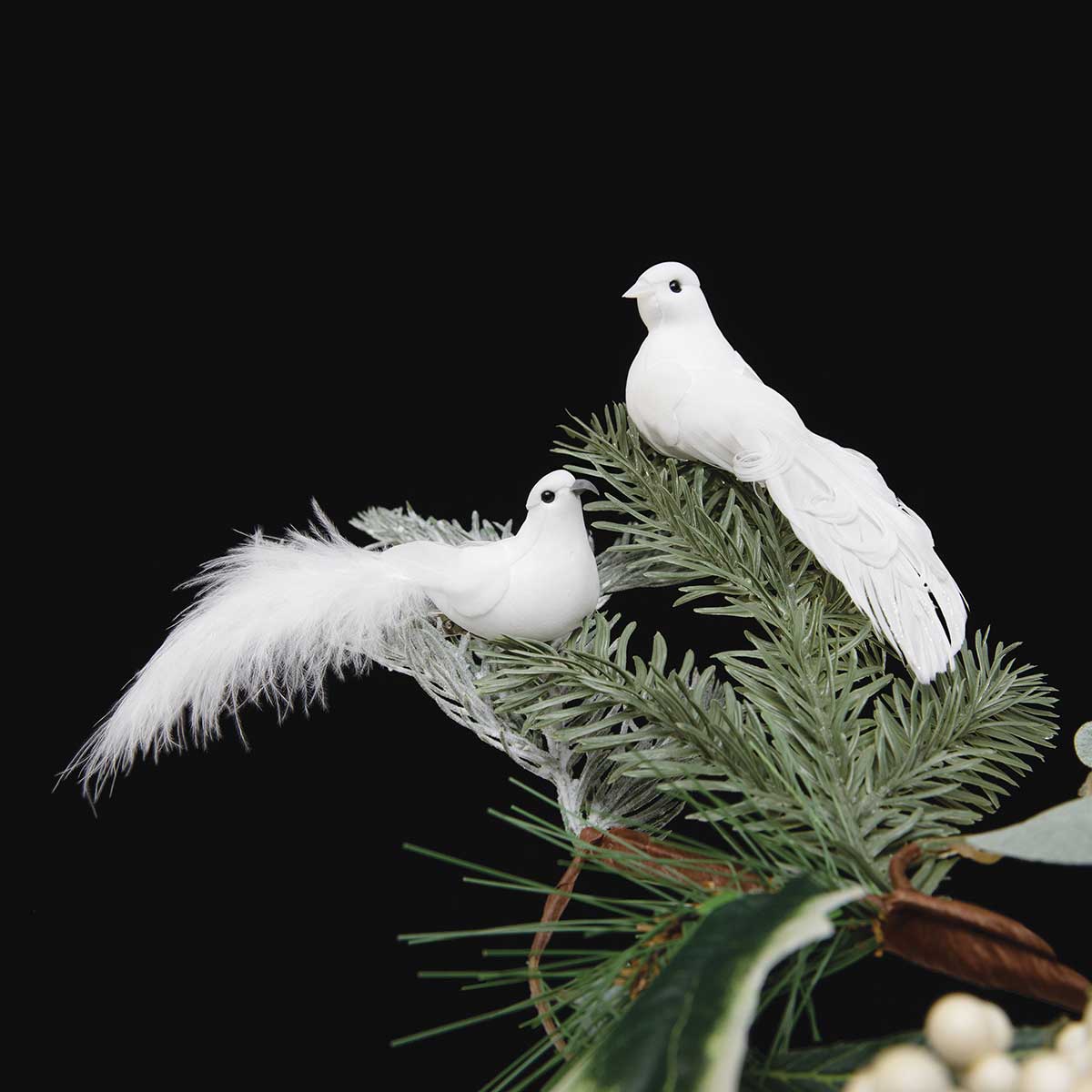 BIRD FANCY DOVE 2 ASSORTED 5.25IN X 1/1.75IN X 1.5/2IN WHITE - Click Image to Close