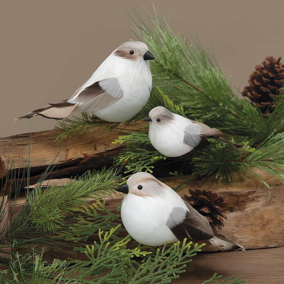 BIRD SONG LARGE 6IN X 2.5IN X 3.5IN CREAM FEATHER/FOAM WITH CLIP - Click Image to Close