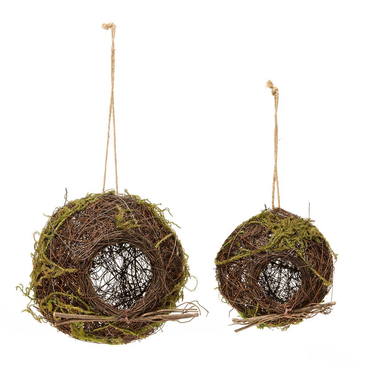TWIG NEST BALL LARGE 7.5IN X 7IN BROWN/GREEN - Click Image to Close