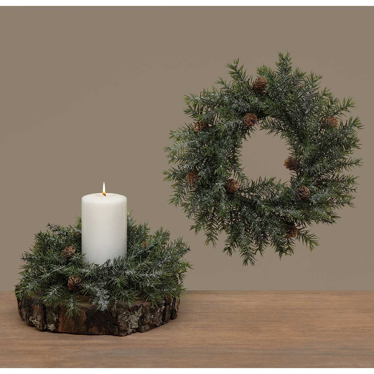 WREATH PINE AND PINECONE 13IN