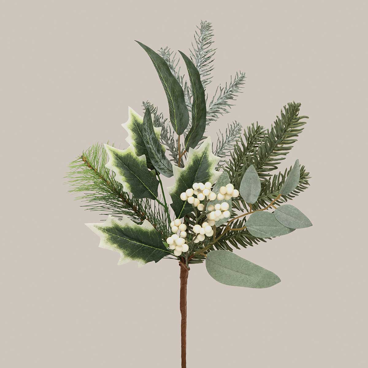 PIK PINE/WHITE BERRIES/HOLLY 10IN X 18IN WHITE/GREEN - Click Image to Close