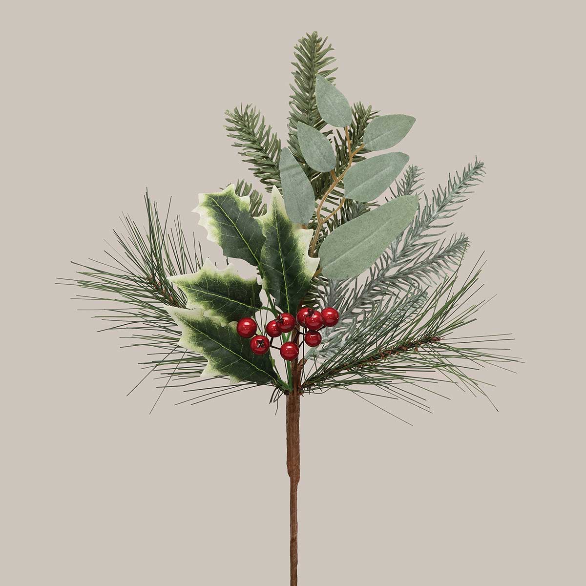 PIK PINE/RED BERRIES/HOLY 10IN X 18IN RED/GREEN