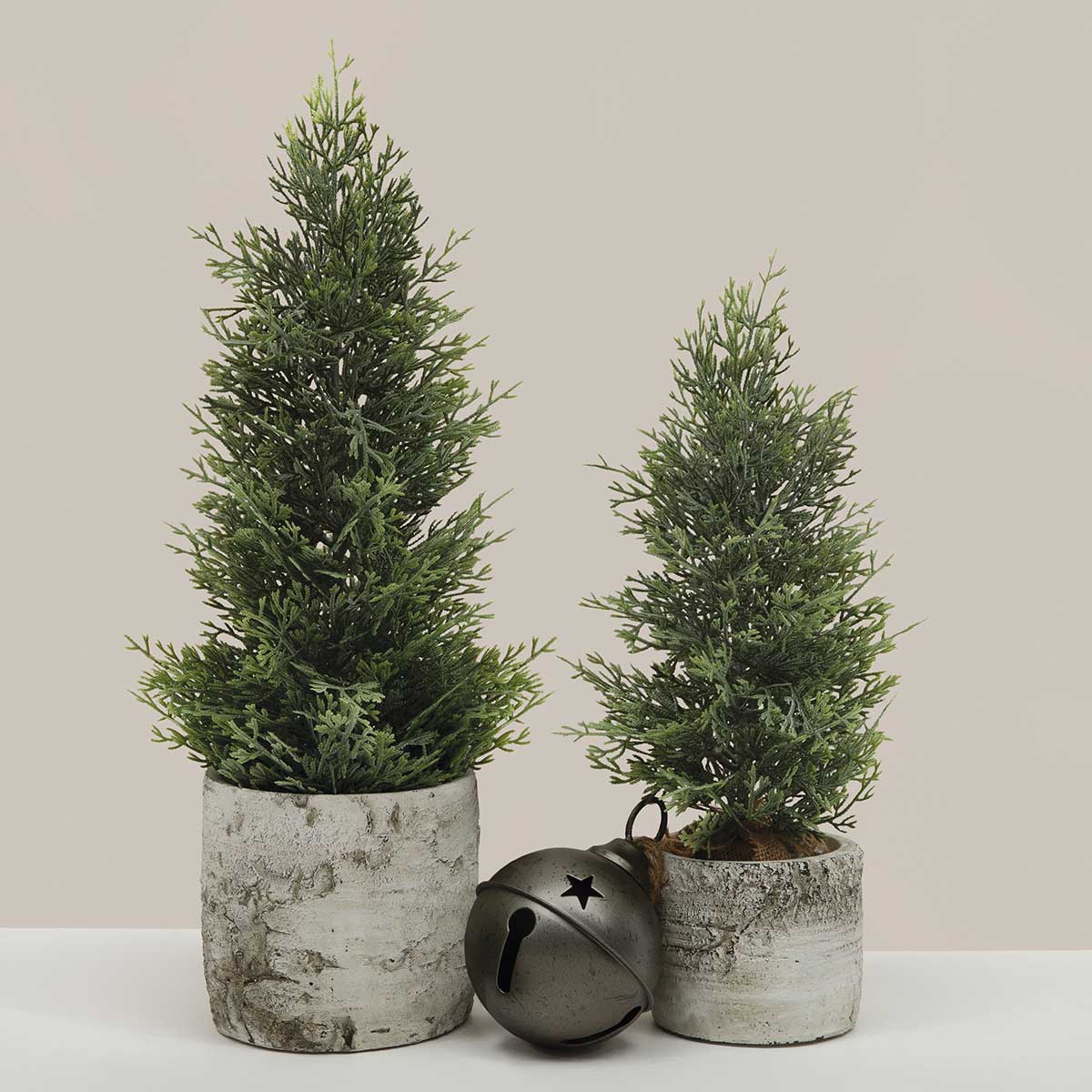 TREE FRESH CONIFER PINE SMALL 6IN X 14IN IN BURLAP BASE PLASTIC - Click Image to Close