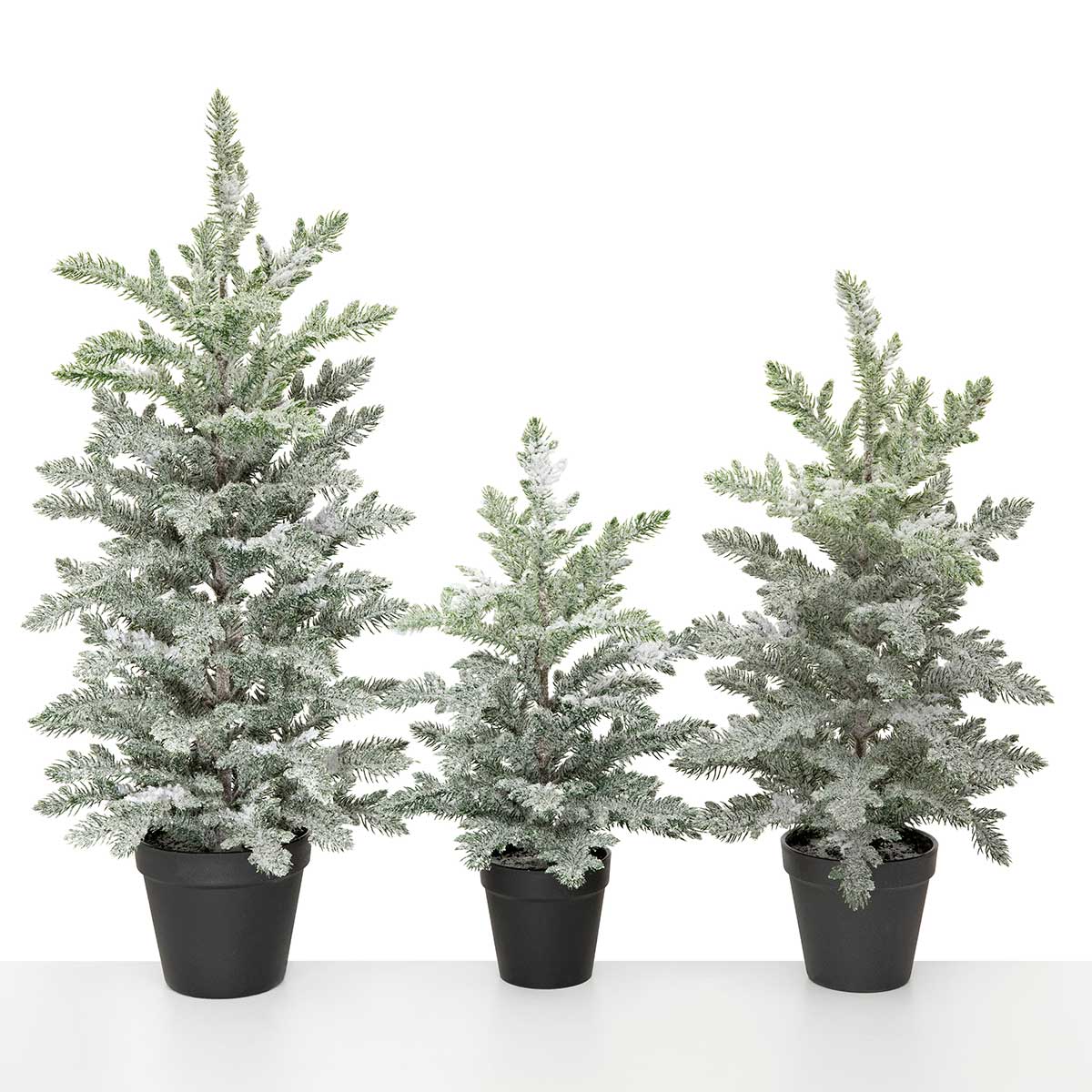 TREE TIDINGS SNOW PINE LARGE 10IN X 24IN IN BLACK POT PLASTIC - Click Image to Close