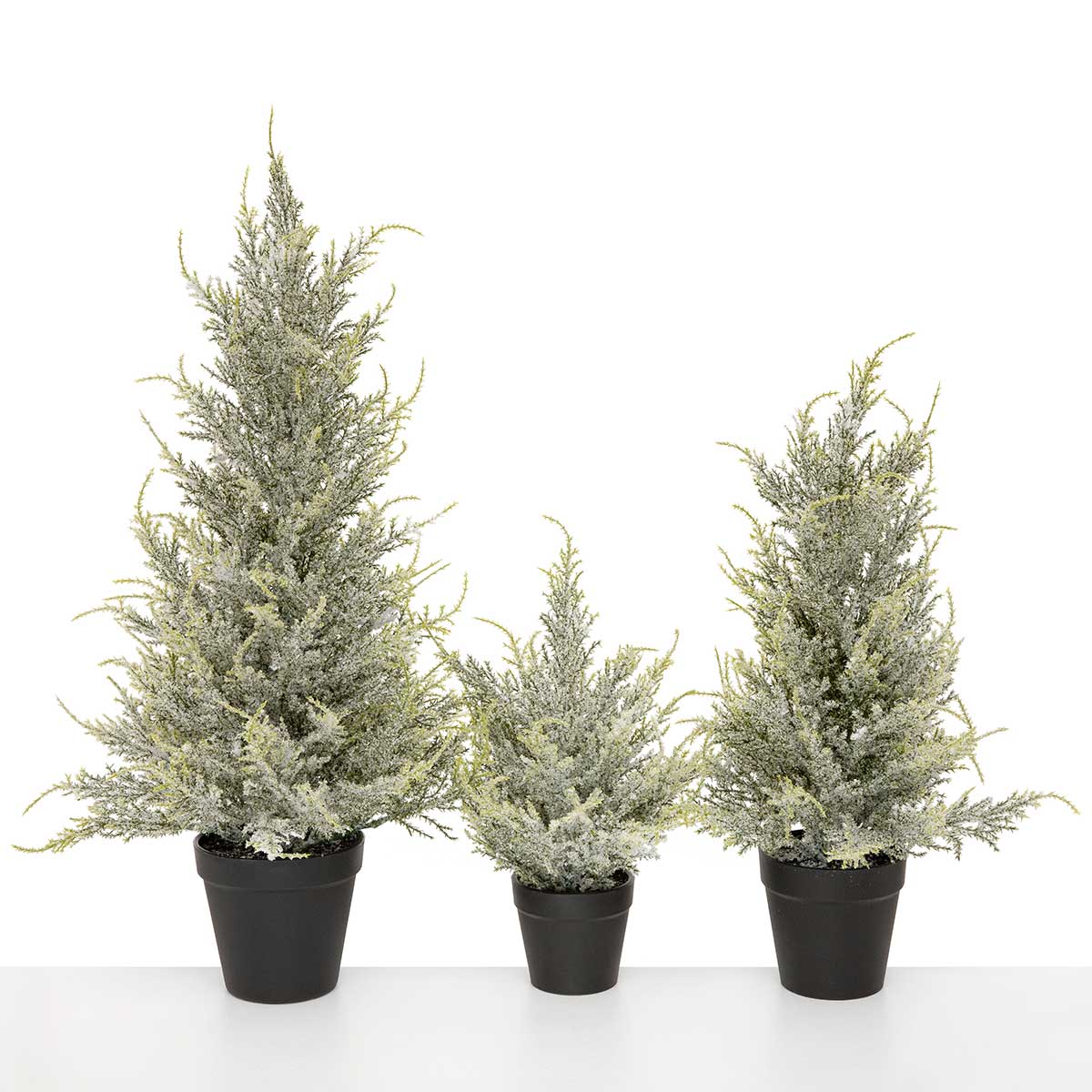 TREE WINTER SNOW PINE LARGE 12IN X 22IN IN BLACK POT PLASTIC - Click Image to Close