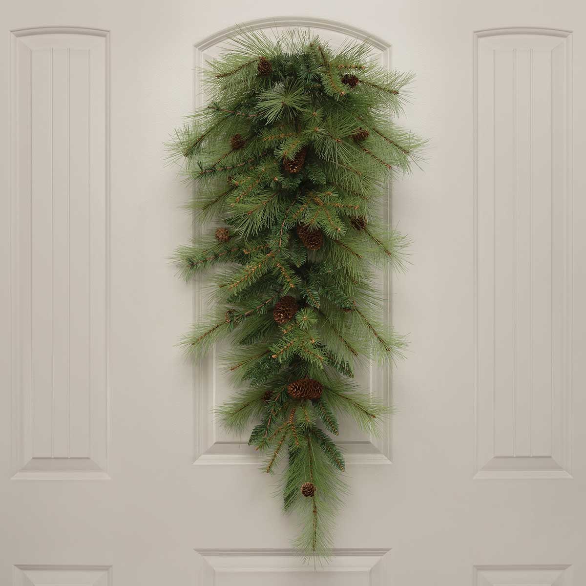 BOUGH YELLOWSTONE PINE 18IN X 38IN GREEN PVC/PINECONES - Click Image to Close