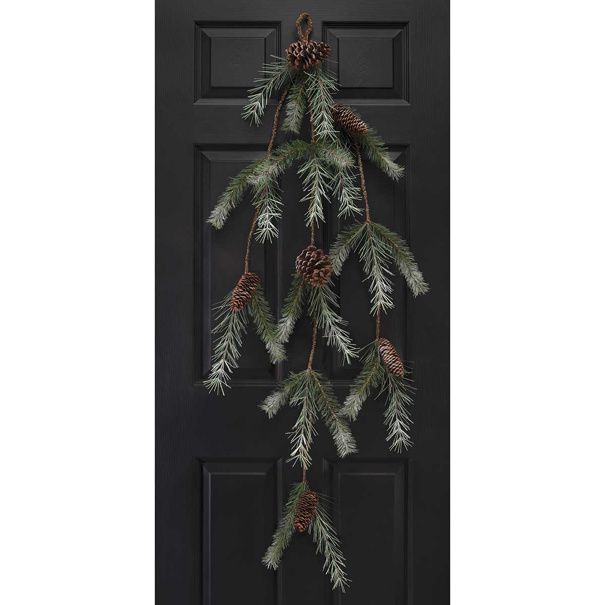CASCADE EVERGREEN PINE/BIRCH 9IN X 55IN GREEN PVC/PINECONES - Click Image to Close