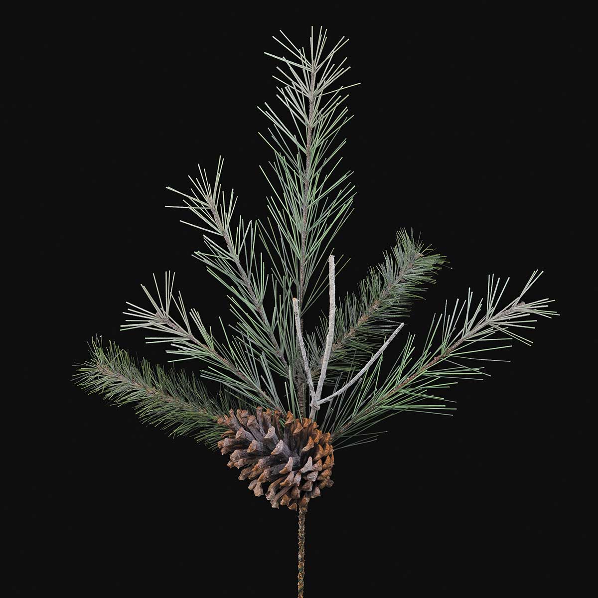 PIK EVERGREEN PINE/BIRCH 13IN X 20IN GREEN PVC/PINECONES - Click Image to Close