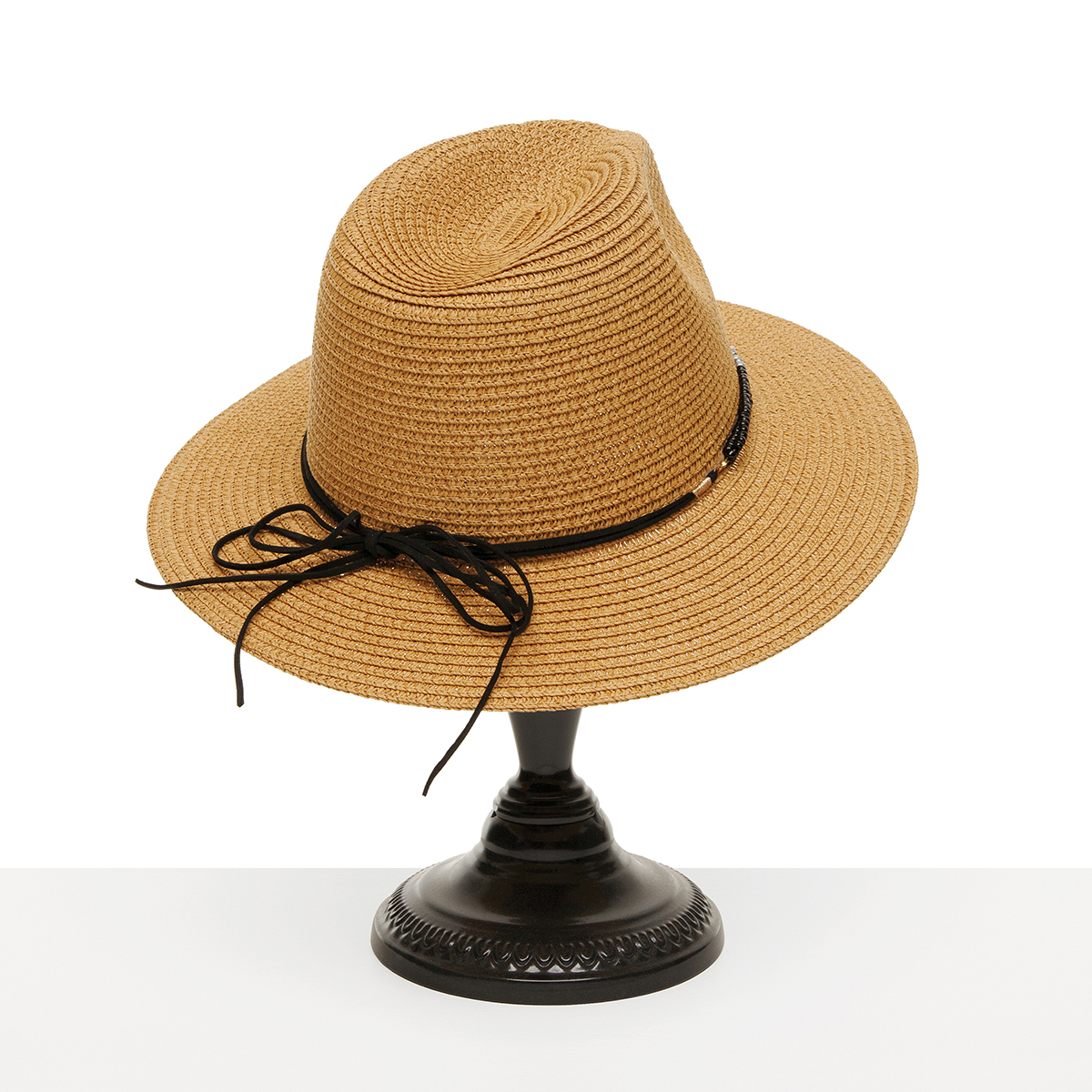 HAT TAN WITH BEAD BAND